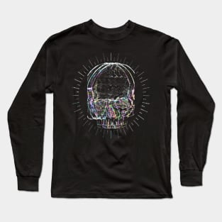 Glitch Skull Long Sleeve T-Shirt